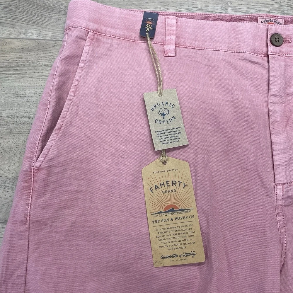 Faherty Classic Chino Short Light Pink Sz 40 Men Stretch Casual Prep
